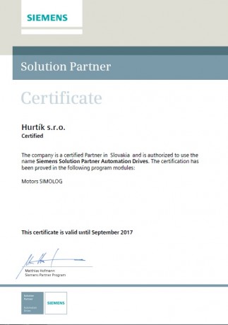 Certifikat Solution Partners
