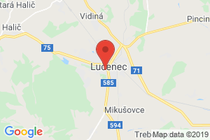 Google map: J. Husa 1, Lučenec